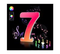 AUOQZ Light Up Number 7, RGB App Control Led Letters Lights Gaming Room Color Changing Party Gifts USB Neon Wall Sign Numbers Night Lamp for Happy Birthday Christmas Halloween Decorations (7)