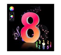 AUOQZ Light Up Number 8, RGB App Control Led Letters Lights Gaming Room Color Changing Party Gifts USB Neon Wall Sign Numbers Night Lamp for Happy Birthday Christmas Halloween Decorations (8)