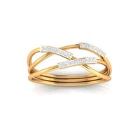 Auory Light Weight Gold Plated Sterling Silver Ring with Intricate Moissanite Stones - Stone Size 1mm