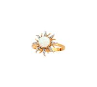 Auory Opal Sunburst Ring | Sterling Silver | Yellow Gold Plated | Symbol of Hope and Light | Birthday Gift for Her