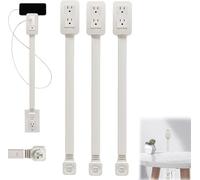 Auosxny Power Socket Expander, Power Socket Expander- 360° Rotation,Features USB-A, USB-C, and 2 AC Outlets, Extends 22"-34",Use Behind Couches, Nightstands, Desks, and More(3 pieces)