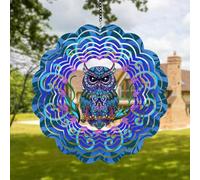 Auosxny Wind Spinner Mandala ，with A Sacred Geometry Pattern ，3D Visual Effect, for Indoor/Outdoor Decor, Yard Art, Garden Decorations(H)
