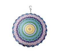 Auosxny Wind Spinner Mandala ，with A Sacred Geometry Pattern ，3D Visual Effect, for Indoor/Outdoor Decor, Yard Art, Garden Decorations(A)