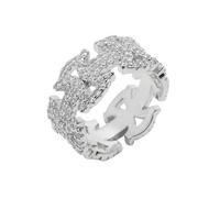 AUOU 1 Pc Cross Border European And American Geometric Pattern Hollow Hip-hop Ring