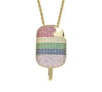 AUOU 1 Pc European And American Ice Cream Pendant, Hip-hop Couple Colored Necklace