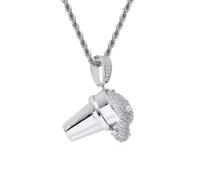 AUOU 1 Pc Ice Cream Overflow Beverage Pendant Zircon Hip-hop Necklace