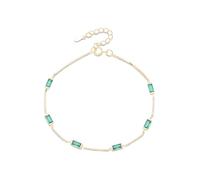 AUOU 1 Pc Silver Green Blue Red Square Drill Bracelet For Women Wedding Party Gift In Gold Silver Color