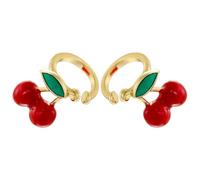 AUOU 1pair 8 Styles Fruit Series Ear Clips Red Cherry Strawberry No Piercing Ladies Gift