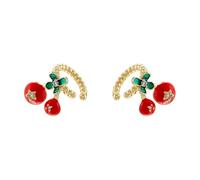 AUOU 1pair 8 Styles Fruit Series Ear Clips Red Cherry Strawberry No Piercing Ladies Gift