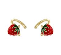 AUOU 1pair 8 Styles Fruit Series Ear Clips Red Cherry Strawberry No Piercing Ladies Gift