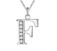 AUOU 1pc 26 Letters Silver -plated Necklace Color Pendant Metal Necklace For Men Women