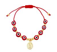 AUOU 1pc Colorful Resin Evil Eye Beads Bracelets For Women Copper Zircon Bracelets Gold Plated Gifts