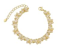 AUOU 1pc Copper Zircon Wings Bracelets For Women Gilded Heart Butterfly Bracelets Gifts