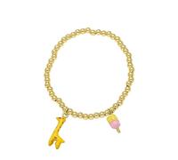 AUOU 1pc Enamel White Bear Giraffe Bracelets For Women Chain Of Beads Bracelets Gifts