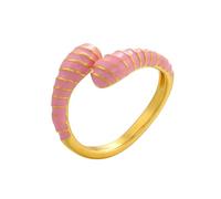 AUOU 1pc Gold Color Enamel Snake-shaped Ring For Women Driping Oil Opening Adjustable Women's Ring