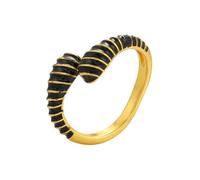 AUOU 1pc Gold Color Enamel Snake-shaped Ring For Women Driping Oil Opening Adjustable Women's Ring