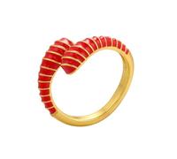 AUOU 1pc Gold Color Enamel Snake-shaped Ring For Women Driping Oil Opening Adjustable Women's Ring