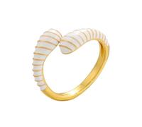 AUOU 1pc Gold Color Enamel Snake-shaped Ring For Women Driping Oil Opening Adjustable Women's Ring
