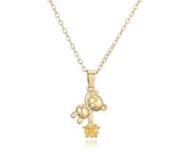 AUOU 1pc Gold/silver Color Bear Pendant Necklaces For Women White/yellow/pink Canty