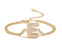 AUOU 1pc Golden Color 26 Initiations Of The Letters Bracelet For Women With Zircon Birthday Present