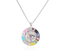 AUOU 1pc Golden Color Copper Oil Dripping Bad Eye Necklace With Pendant With Cat For Women Party Birthday Present