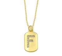 AUOU 1pc Golden Color Decorated With Beads Chain Alphabet And Letter Necklace With Initials For Women Copper Zircon With The First Letter Name Party Gifts