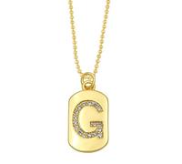 AUOU 1pc Golden Color Decorated With Beads Chain Alphabet And Letter Necklace With Initials For Women Copper Zircon With The First Letter Name Party Gifts