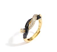 AUOU 1pc Natural Cooper Gilded Ring Women's Twist Ring For Women