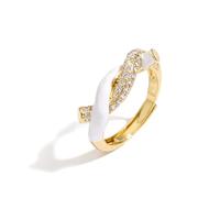 AUOU 1pc Natural Cooper Gilded Ring Women's Twist Ring For Women