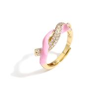 AUOU 1pc Natural Cooper Gilded Ring Women's Twist Ring For Women