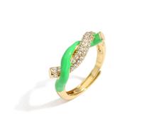 AUOU 1pc Natural Cooper Gilded Ring Women's Twist Ring For Women