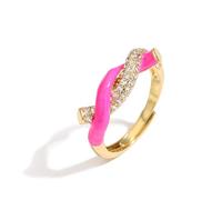 AUOU 1pc Natural Cooper Gilded Ring Women's Twist Ring For Women