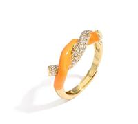 AUOU 1pc Natural Cooper Gilded Ring Women's Twist Ring For Women