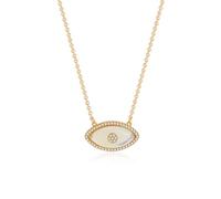 AUOU 1pc Natural Stone Gold Eyes Necklace For Women Turkish Eye Necklaces