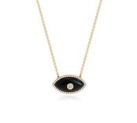 AUOU 1pc Natural Stone Gold Eyes Necklace For Women Turkish Eye Necklaces