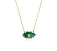 AUOU 1pc Natural Stone Gold Eyes Necklace For Women Turkish Eye Necklaces