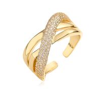 AUOU 1pc Silver/golden Color Copper Wedding Rings For Woman