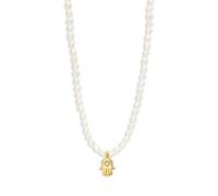 AUOU 1pc Silver Pearl Necklace Bad Eye Hand Star Moon Snake Pendant Women's Necklaces Summer Beach