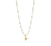 AUOU 1pc Silver Pearl Necklace Bad Eye Hand Star Moon Snake Pendant Women's Necklaces Summer Beach