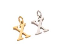 AUOU 2pieces Of Initial Stainless Steel Alphabet Fadeless English Letter Pendant Bracelet Necklace Accessories