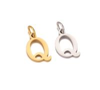 AUOU 2pieces Of Initial Stainless Steel Alphabet Fadeless English Letter Pendant Bracelet Necklace Accessories