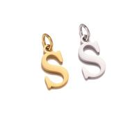 AUOU 2pieces Of Initial Stainless Steel Alphabet Fadeless English Letter Pendant Bracelet Necklace Accessories