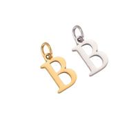 AUOU 2pieces Of Initial Stainless Steel Alphabet Fadeless English Letter Pendant Bracelet Necklace Accessories