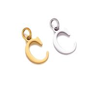 AUOU 2pieces Of Initial Stainless Steel Alphabet Fadeless English Letter Pendant Bracelet Necklace Accessories