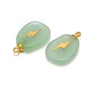 AUOU 2pieces/set Natural Quartz Stone Pendants For Diy Necklace Birthday Gift