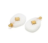 AUOU 2pieces/set Natural Quartz Stone Pendants For Diy Necklace Birthday Gift