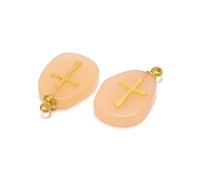 AUOU 2pieces/set Natural Quartz Stone Pendants For Diy Necklace Birthday Gift