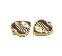 AUOU 2pieces/set Stainless Steel Heart Of Turkey Eye Pendants For Women