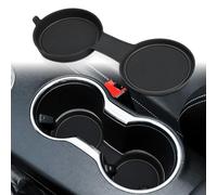 Auovo 3D Cup Holder Insert Coaster Compatible with Ford Mustang Accessories 2015-2023 Silicone Cup Mat Pad Liner Replacement Interior Decoration 1pc (Black)
