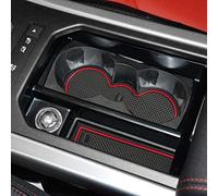 auovo 8pcs Anti-dust Mats for Range Rover Evoque Accessories 2012-2018 Custom Fit Center Console,Car Cup Holder Inserts,Door Liners Interior for Land Rover (Red)